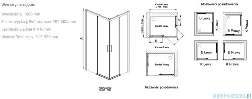 Sanplast Free Zone KNL(P)/FREEZONE kabina kwadratowa 80x80x190 cm czarny matowy 600-271-3500-59-401