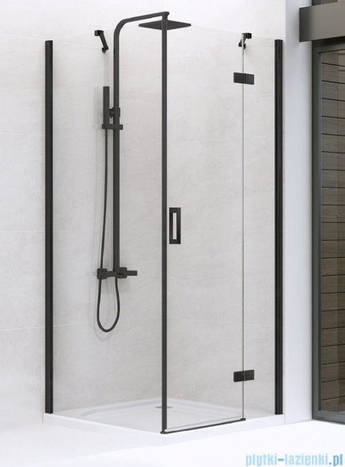 New Trendy New Renoma Black kabina kwadratowa 100x100x195cm przejrzyste prawa