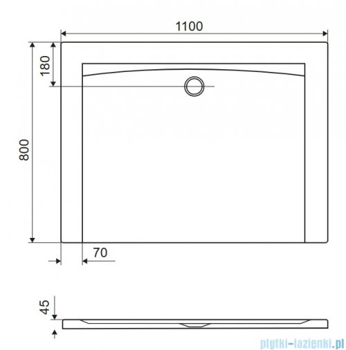 Excellent Forma X brodzik prostokątny 110x80 cm struktura, czarny mat BREX.1403.110.080.BLN