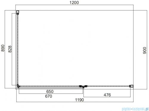 Omnires Manhattan kabina prostokątna 120x90cm przejrzyste profile czarne MH1290BLTR