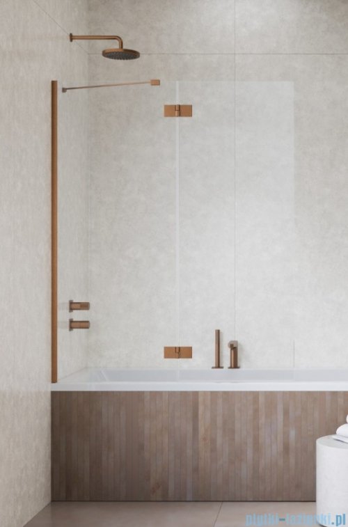 Radaway Essenza Brushed Copper PND II parawan nawannowy 110cm lewy szczotkowana miedź/przejrzyste 110002110-93-01L
