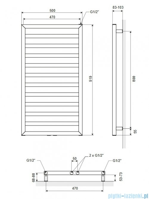 Excellent Brego 91x50 grzejnik łazienkowy biały mat GREX.BR91.WH