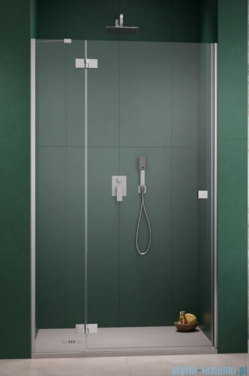 Radaway Essenza 8 Brushed Nickel Dwj drzwi wnękowe 110cm lewe szczotkowany nikiel/szkło przejrzyste 10480712-01-01L/10460337-91-01L