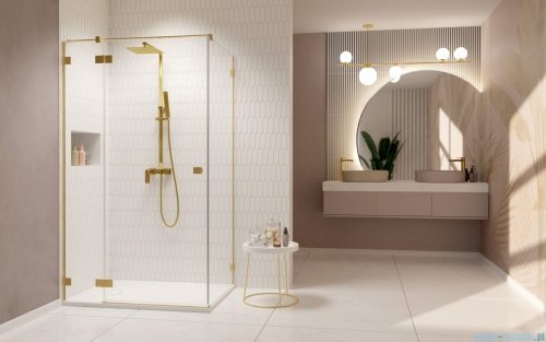 Radaway Essenza Pro Brushed Gold Kdj kabina 110x80cm lewa szczotkowane złoto 10097110-99-01L/10098080-01-01