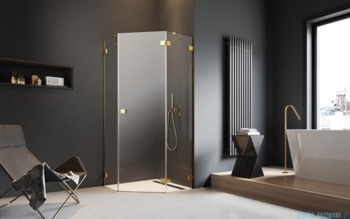 Radaway Essenza Pro Gold Ptj kabina pięciokątna 100x90 prawa złoty połysk/szkło przejrzyste 10100000-09-01R/10100900-01-01