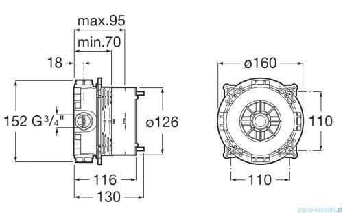 Roca element podtynkowy do baterii A525869403