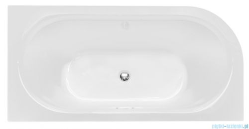 Besco Avita A-line 170x75cm wanna wolnostojąca przyścienna prawa akrylowa + syfon klik-klak złoty z przelewem slim #WAA-170APZS