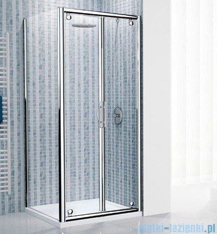 Novellini Drzwi prysznicowe składane LUNES B 108 cm szkło przejrzyste profil biały LUNESB108-1D