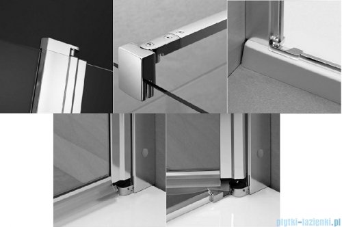 Radaway Eos II KDD kabina prysznicowa 80x100 szkło przejrzyste + brodzik Argos D + syfon 3799460-01L,3799462-01R/4AD810-01