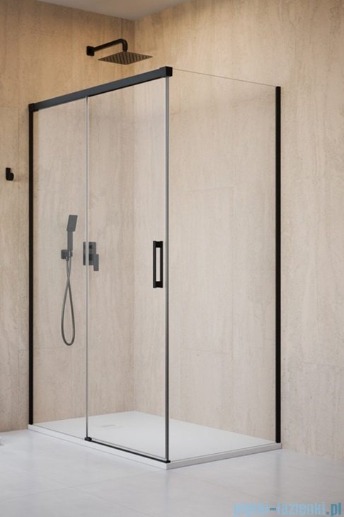 Radaway Idea Black 8 Kdj kabina 130x110cm lewa czarny mat/szkło przejrzyste 10340670-54-01L/10350603-01-01/10360110-01-01R