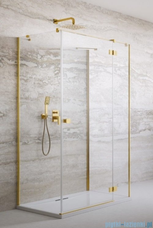 Radaway Essenza Gold Kdj+S kabina 75x90x75cm prawa złoty połysk szkło przejrzyste 1384049-01-01/1385020-09-01R/1384049-01-01