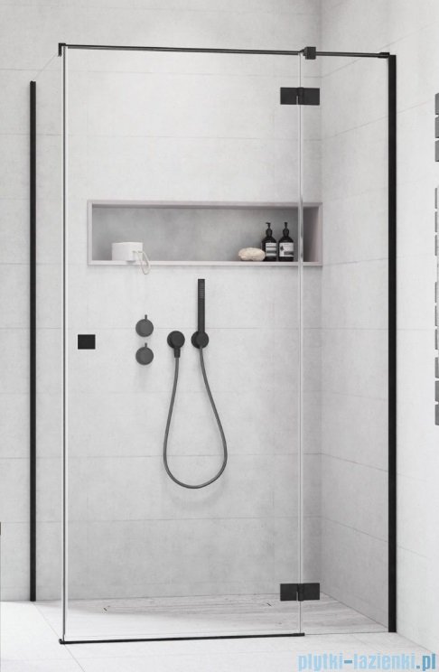 Radaway Essenza 8 Black Kdj kabina 80x75cm prawa czarny mat/szkło przejrzyste 10480512-01-01R/10470237-54-01R/10113075-01-01