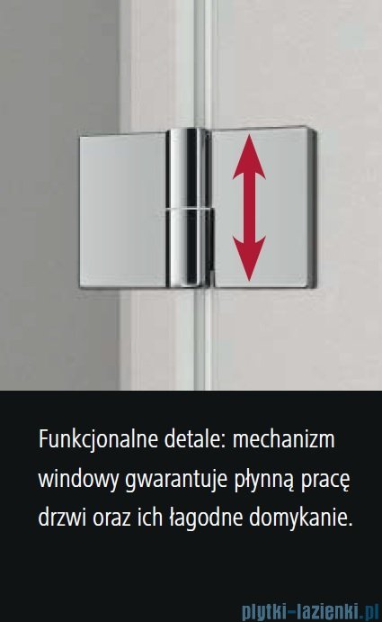 Kermi Osia Drzwi wnękowe z polem stałym, lewe, szkło przezroczyste OsiaClean, profile srebrne 90x200cm OSSFL09020VPK
