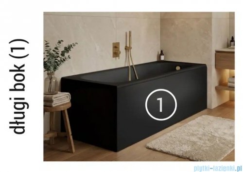 Schedline Obudowa wanny prostokątnej dłuższy bok 140 cm Black Mat 5P.PW-140/C/MG