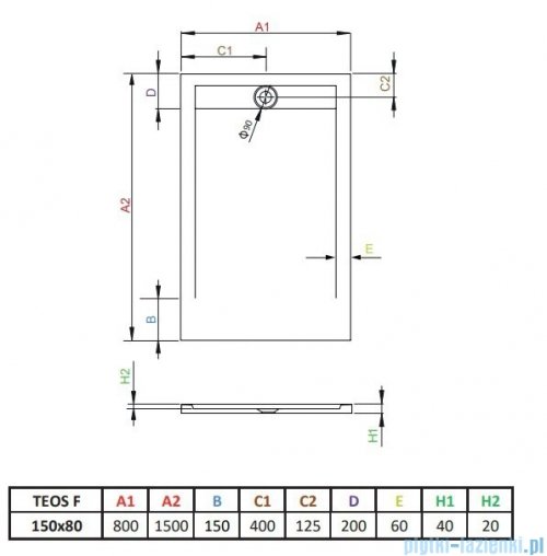 Radaway Teos F brodzik 150x80cm antracyt HTF15080-64