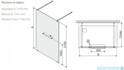 Sanplast Altus PIV/ALTIIa kabiny walk-in 150x203 cm czarny matowy 600-121-3191-59-401