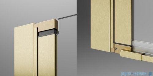 Radaway Nes Brushed Gold KDD B / KDD I kabina 100x100cm lewa szczotkowane złoto przejrzyste 10024100-99-01L/10015100-99-01R