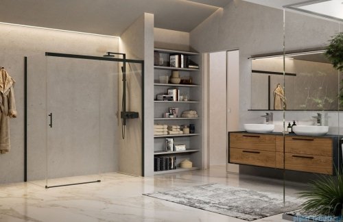 Novellini Kali PH+FH kabina 125x70 profile czarne KALIPH121-1H/KALIFH68-1H