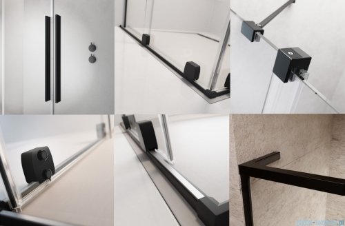 Radaway Furo SL Black KDD kabina 110x80cm czarny mat/szkło przejrzyste 10305110-54-01L/10305080-54-01R