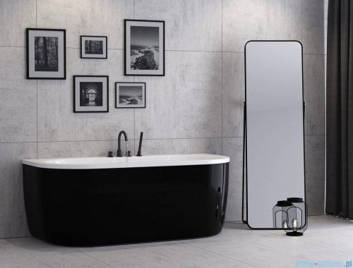 Besco Volya / Vista Black&amp;White wanna 170x75cm wolnostojąca przyścienna biało-czarna z syfonem #WKV-170-WS-BI/CZ