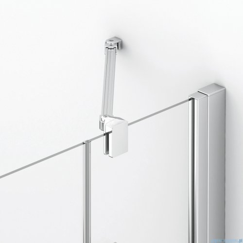 Ronal ANNEA AN13 Drzwi jednoczęściowe ze ścianką stałą w linii 110x200cm lewe srebrny połysk AN13G11005007