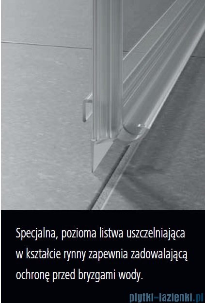 Kermi Nica wejście narożne, jedna połowa, prawa, szkło przezroczyste KermiClean, profil srebro 110cm NIC2R11020VPK
