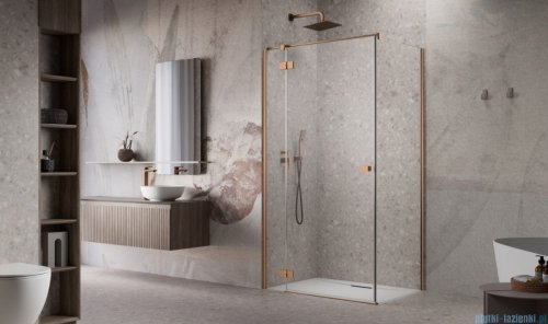 Radaway Essenza 8 Brushed Copper Kdj kabina 90x100cm lewa szczotkowana miedź 10480612-01-01L/10470237-93-01L/10113100-01-01