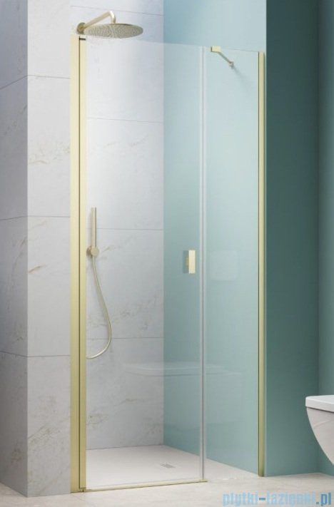 Radaway Nes Brushed Light Gold Dws Drzwi wnękowe 140cm lewe szczotkowane jasne złoto szkło przejrzyste 10028140-98-01L