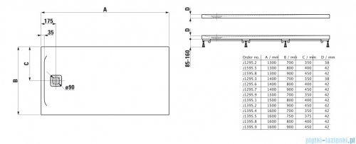 Laufen Pro Marbond brodzik prostokątny 150x90 cm grafitowy H2139520780001