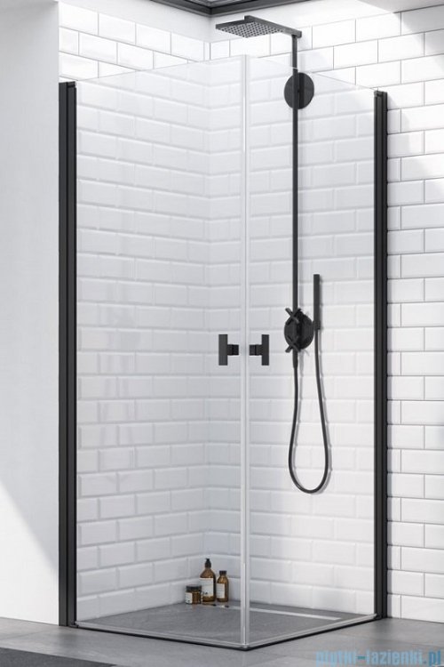 Radaway Nes 8 Black Kdd I kabina 80x90cm czarny mat/szkło przejrzyste 10071080-54-01L/10071090-54-01R