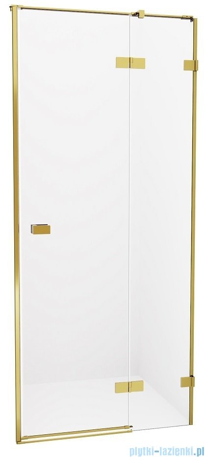 New Trendy Avexa Gold Brushed drzwi wnękowe 80x200 cm przejrzyste prawa EXK-1715