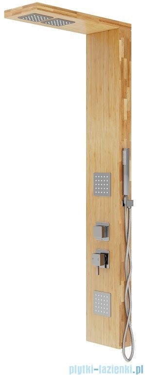 Corsan Basti panel prysznicowy z mieszaczem chrom drewno bambusowe B-002MCH