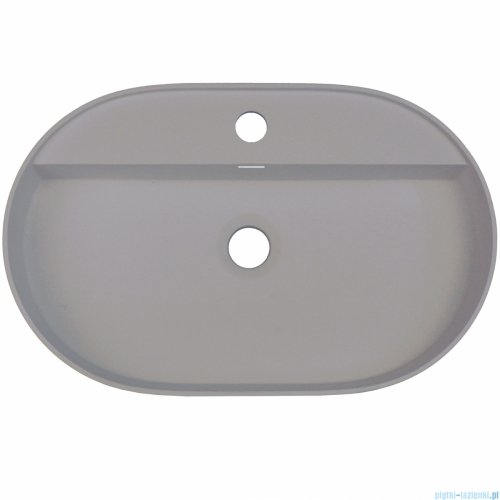 Deante SILIA Umywalka granitowa nablatowa z wyspą na baterię 55x35 cm szary metalik CQS_SU6B