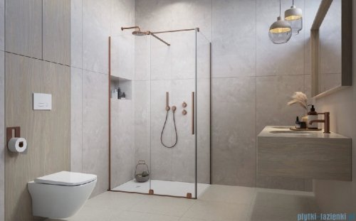 Radaway Furo Kdj Brushed Copper kabina 160x80cm lewa szczotkowana miedź 10104822-93-01L/10110780-01-01/10113080-01-01