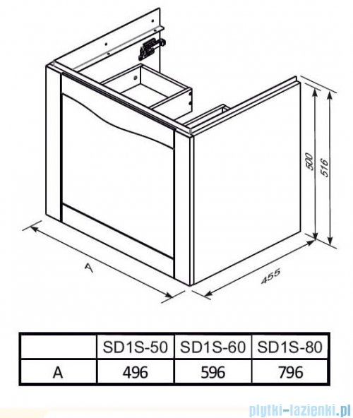 Oristo Skagen szafka podumywalkowa wisząca 49x50x45 piaskowy mat OR49-SD1S-50-10