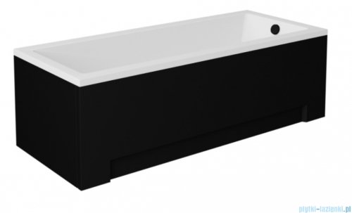 Besco Modern 150x70cm wanna prostokątna + obudowa CZARNY mat + syfon CZARNY #WAM-150-MO/#OAP-150UNIC/19977