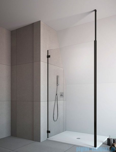 Radaway Modo New Black II z wieszakiem kabina Walk-in 110x200 czarny mat/szkło przejrzyste 389114-54-01W
