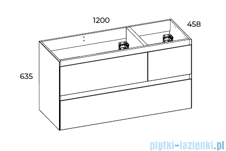 Elita Split szafka z umywalką 120x63x46cm anthracite mat 168174/145955