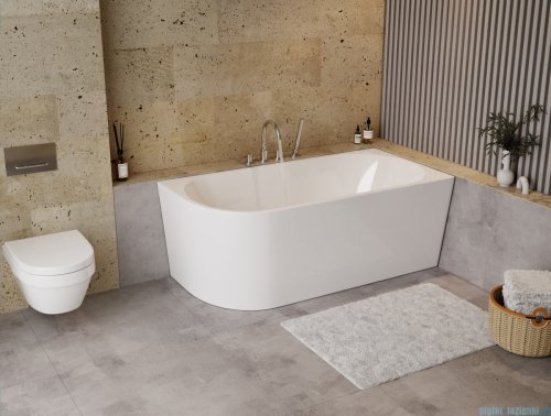The North Bath Calia wanna wolnostojąca przyścienna prawa 150x75cm + syfon Klik-klak 6845-1501R
