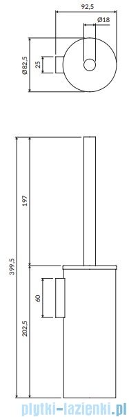 Omnires Modern Project szczotka Wc wisząca miedź MP60621CP