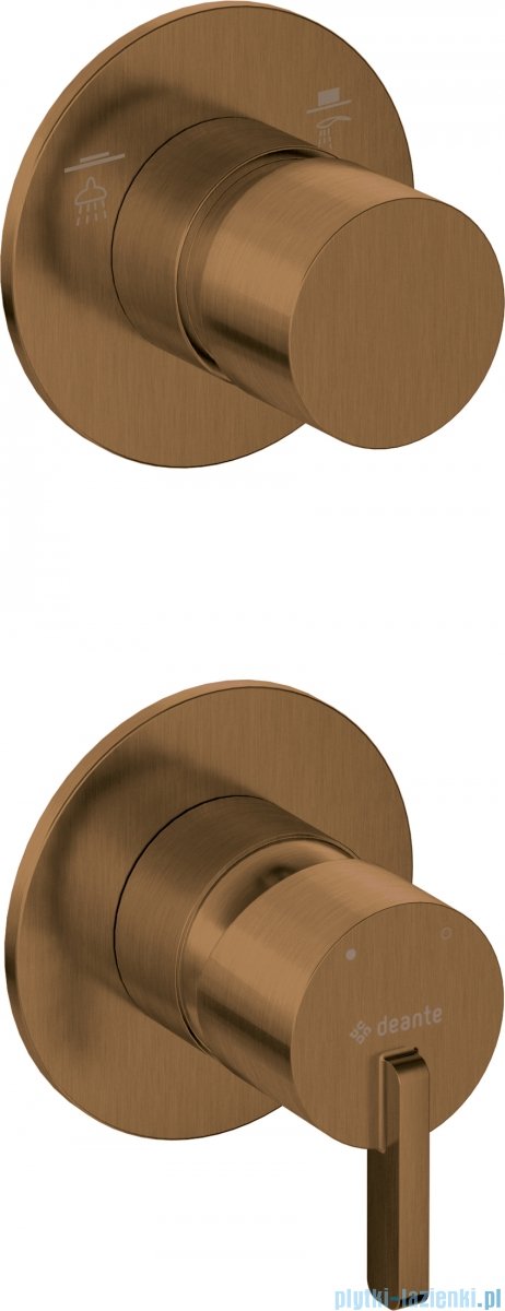 Deante SILIA Bateria prysznicowa podtynkowa z przełącznikiem natrysku brąz szczotkowany BQS_C44P