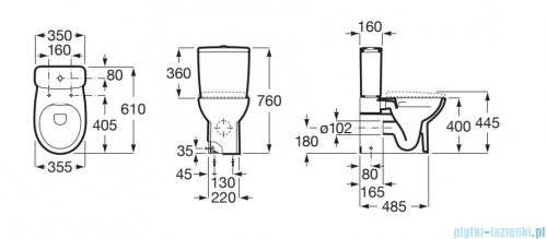 Roca Victoria zbiornik do kompaktu dopływ z dołu A341V01000