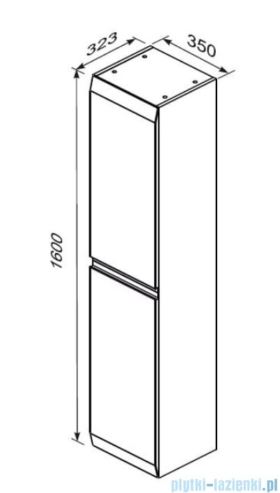 Oristo Brylant szafka boczna wysoka 35x160x32cm mokka mat OR36-SB2D-35-21-V3