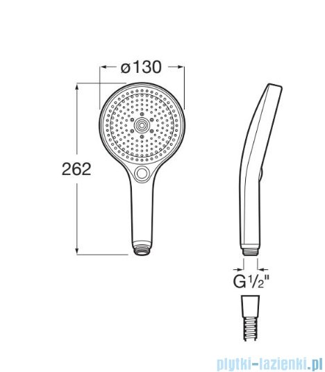 Roca Plenum słuchawka prysznicowa Inox (Everlux-PVD) A5B8114SM0