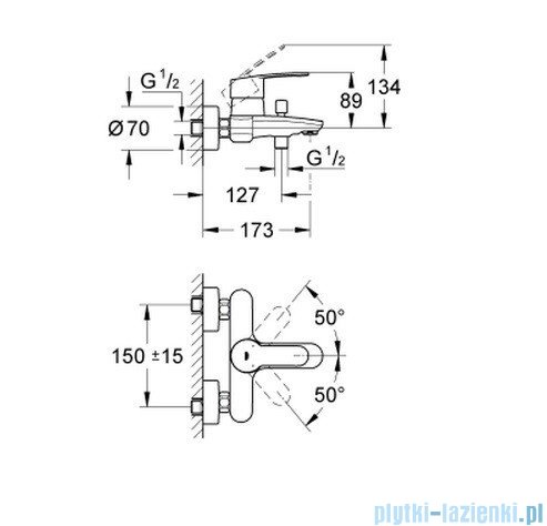 Grohe Eurostyle Cosmopolitan jednouchwytowa bateria wannowa 33591002