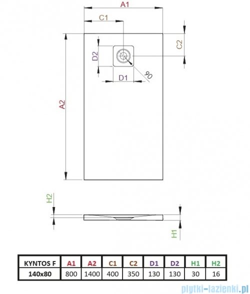 Radaway Kyntos F brodzik 140x80cm antracyt HKF14080-64