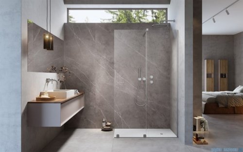 Radaway Furo SL Brushed Nickel kabina Walk-in 110x200cm prawa szczotkowany nikiel 10306588-91-01R/10110544-01-01