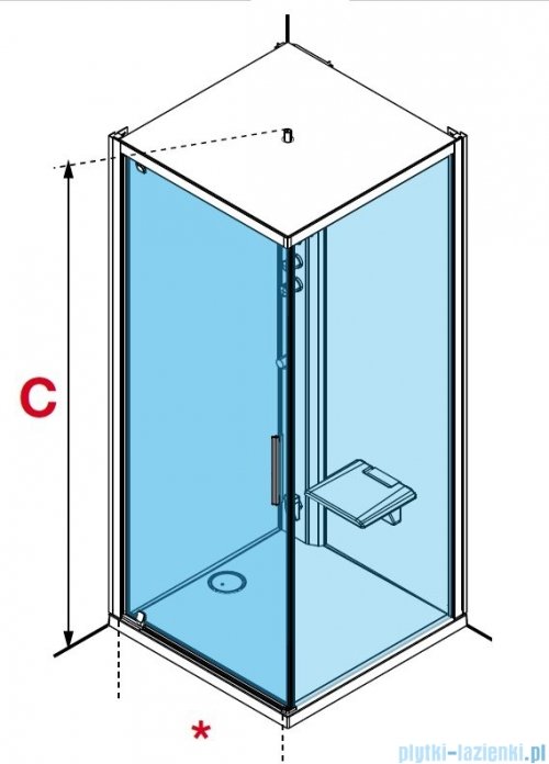 Novellini Glax 1 2.0 kabina standard 90x90 lewa biała G21GF90STFL-1UU