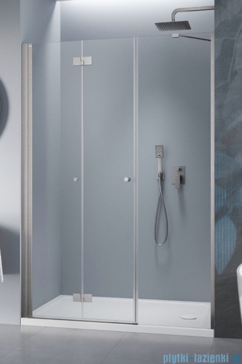 Radaway Nes Brushed Nickel DWSB drzwi wnękowe 120cm W4 lewe szczotkowany nikiel szkło przejrzyste 10044650-91-01L/10045550-01-01