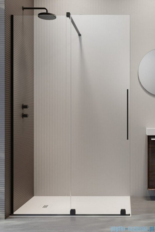 Radaway Furo Black Walk-in kabina 90x200cm lewa szkło przejrzyste 10106488-54-01L/10110444-01-01